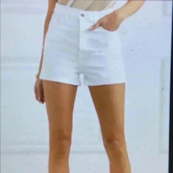 Eve‎ Denim The Leo High Rise White Denim Shorts Womens Sz 26 - Picture 1 of 7